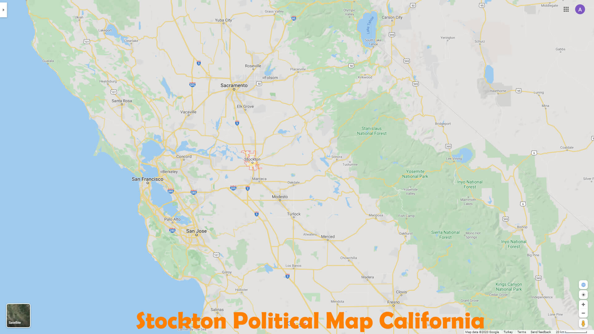 Stockton Political Map California